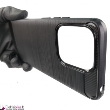 Carbon guminis dėklas - juodas (Xiaomi Redmi 12C/11A/Poco C55) Carbon guminis dėklas - juodas (Xiaomi Redmi 12C/11A/Poco C55)